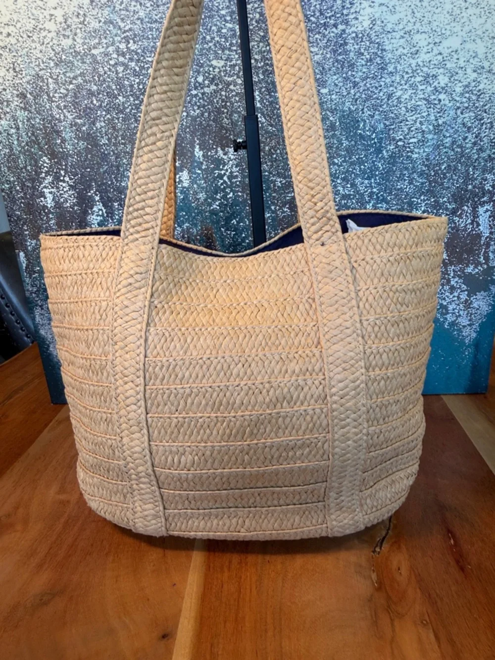 Draper James Coastal Chic Everyday Woven Straw Tote Natural (VGUC) - Picture 12 of 17